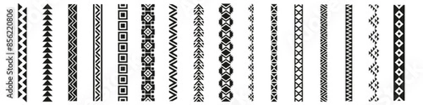 Obraz Tribal pattern brush. Tribal pattern set.