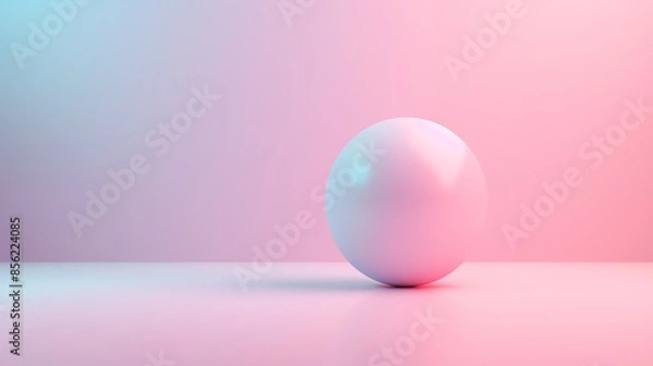 Fototapeta Gradient noise sphere design, flat view, abstract composition with pastel colors, 3D render, smooth and seamless transitions, soft lighting enhancing the pastel tones, minimalist aesthetic