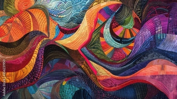 Fototapeta a landscape of intricate patterns that form a mesmerizing abstract tapestry.