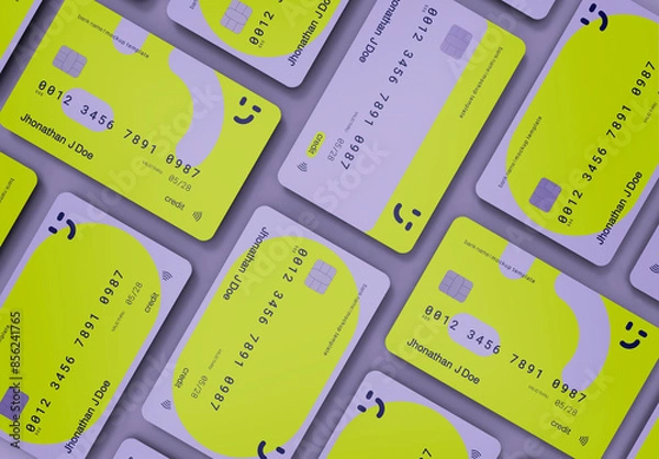 Fototapeta 3d Credit Cards Mockup