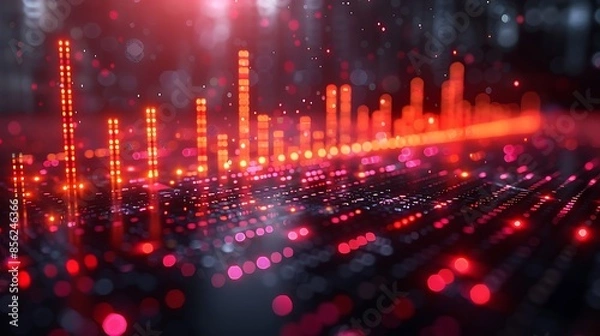 Fototapeta Futuristic Stock Market Data Visualization