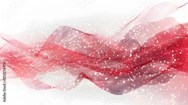 Fototapeta 
red and white abstract background with flowing particles. Digital future technology concept. vector illustration.