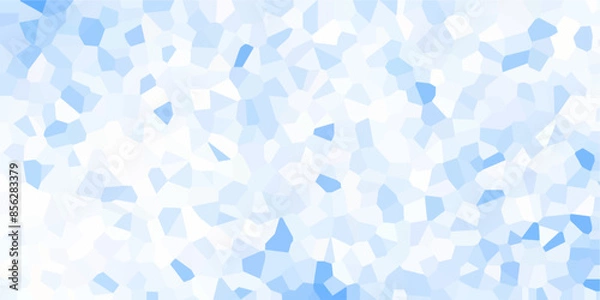 Obraz Light blue color Broken Stained Glass Background with White lines. Voronoi diagram background. Seamless pattern shapes vector Vintage Illustration background. Geometric Retro tiles pattern. 