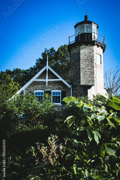 Fototapeta Lighthouse on Lake Michigan