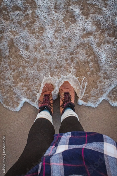 Fototapeta Splash of Waves on Feet