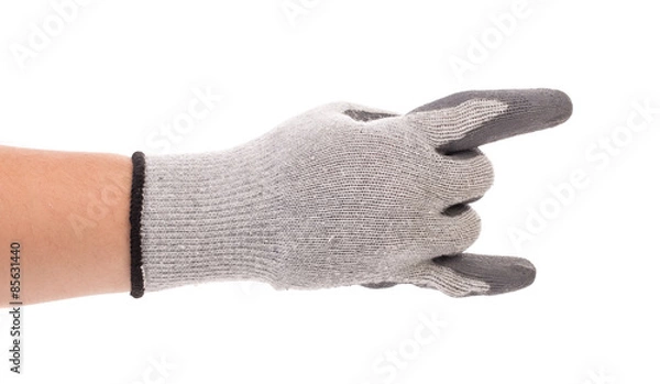 Fototapeta Gray rubber protective glove