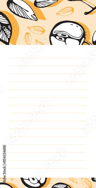 Fototapeta To do planner template. Daily check list. Vector illustration with apples.