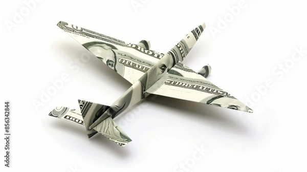Obraz Origami Airplane Made from Dollar Bills