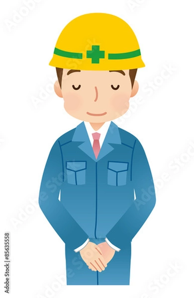 Fototapeta 作業員　男性　お辞儀