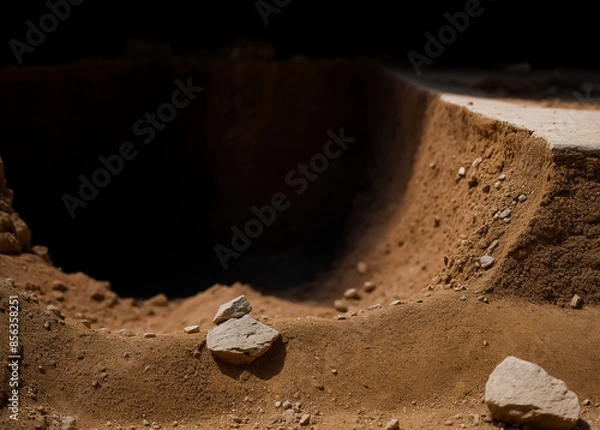 Fototapeta Excavation site. Pit. Generative AI