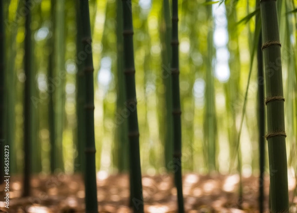 Fototapeta Bamboo wooden background. Generative AI