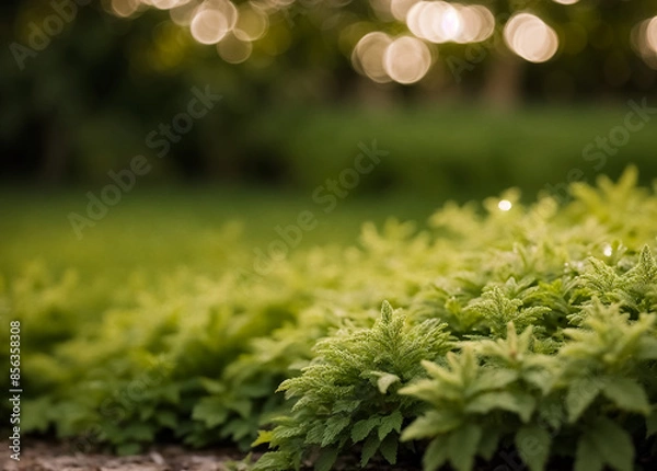 Fototapeta Bush on a green background close-up. Generative AI