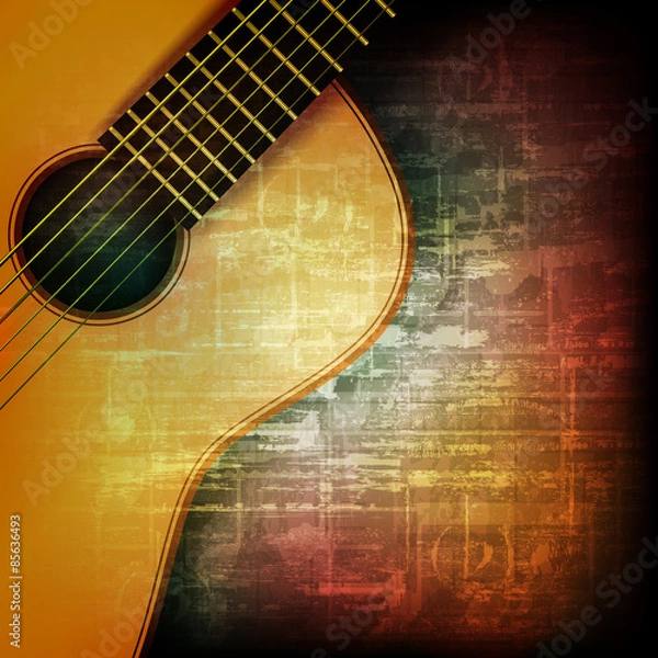 Obraz abstract grunge background with acoustic guitar