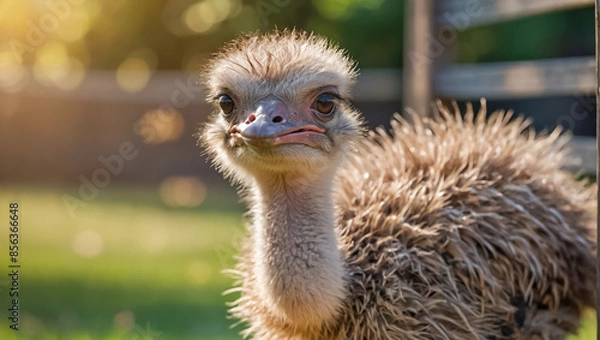 Obraz Cute ostrich on the farm