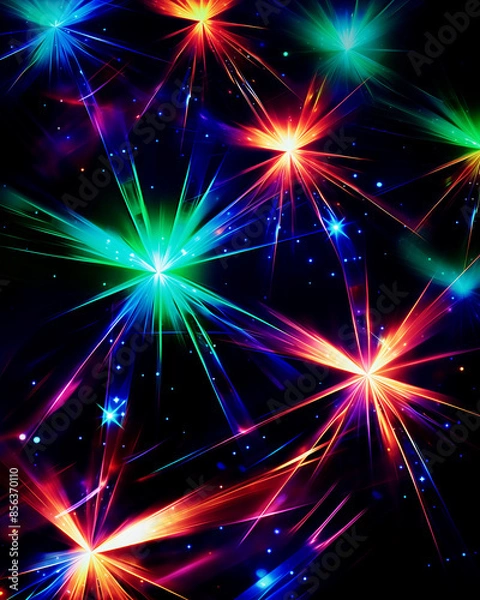 Obraz Abstract Neon Star with Radiant Colors