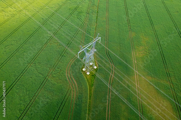 Obraz High voltage power line supports