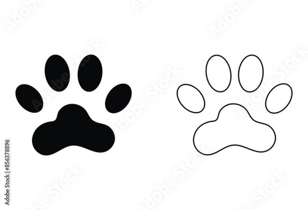 Fototapeta Paw icon set vector. paw print sign and symbol. dog or cat paw. paw print icon symbol template for graphic and web design collection logo vector illustration. Eps file 162.