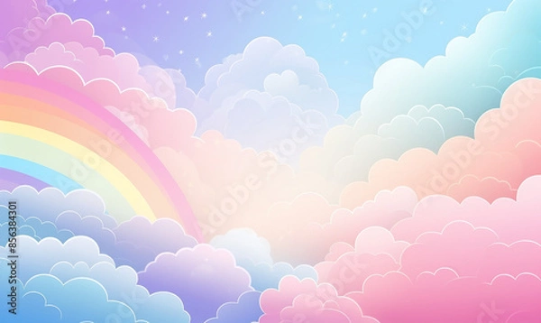 Obraz Abstract kawaii Colorful Sky rainbow background