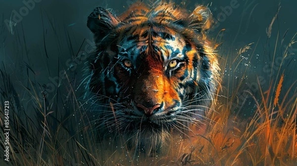 Fototapeta Powerful tiger in its natural environment.