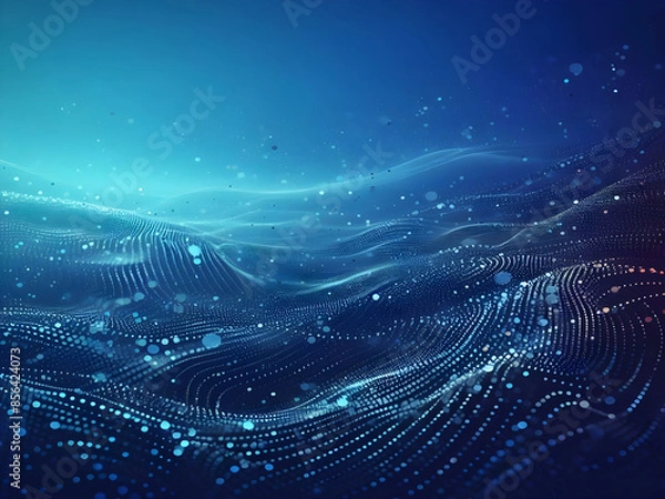 Fototapeta A blue abstract background with dots Shiny blue abstraction