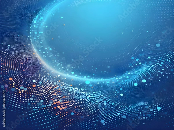 Fototapeta A blue abstract background with dots Shiny blue abstraction