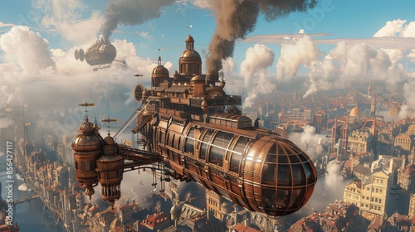 Obraz Steampunk city.