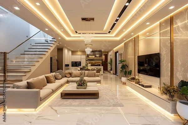 Obraz modern simple false Ceiling design.