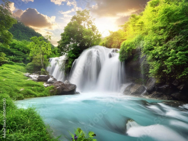 Obraz waterfall in the forest