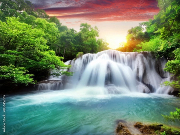 Obraz waterfall in the forest