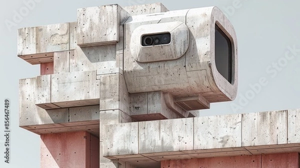 Fototapeta An HD image of a thermal camera inspecting the insulation of a building for energy efficiency. 