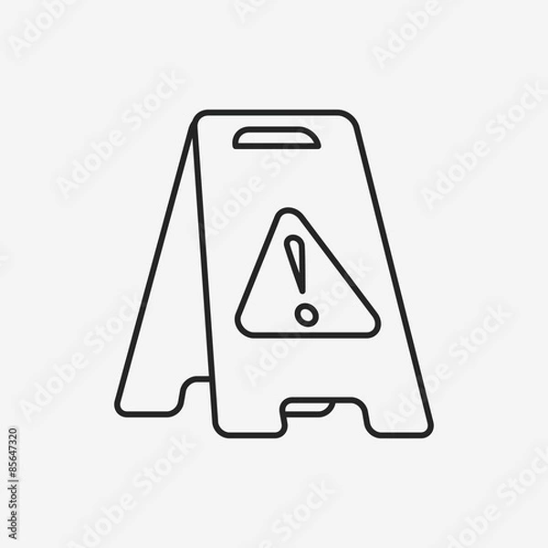 Fototapeta caution wet floor line icon