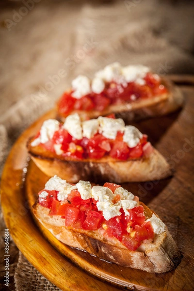 Obraz bruschette pomodoro and Mozzarella