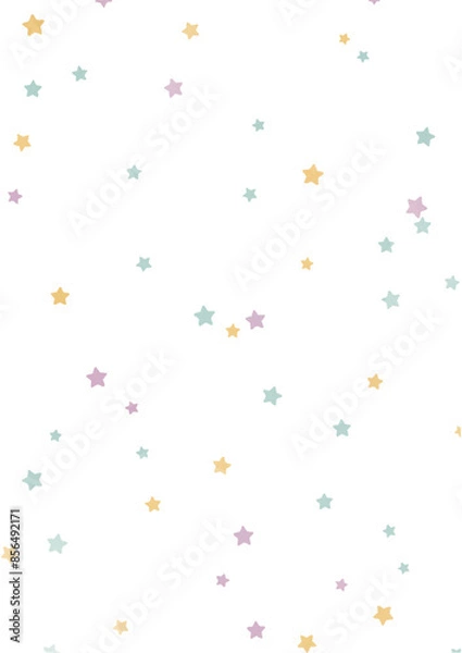 Fototapeta カラフルな星の水彩風イラスト