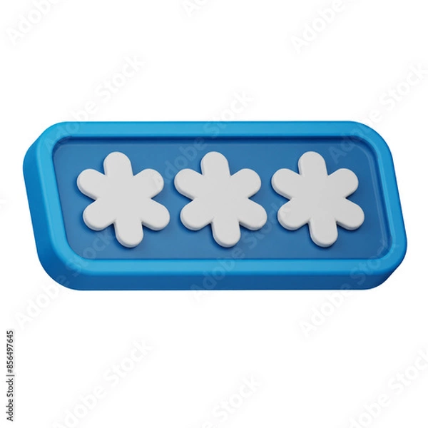 Fototapeta password 3d icon isolated on the transparent background