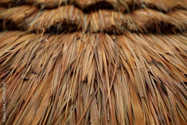 Fototapeta Weathered wooden plank with a woven pattern. Rustic charm and craftsmanship.