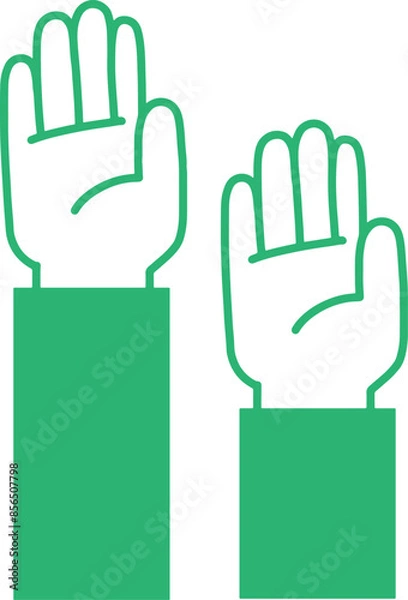 Obraz agreement hand with green line