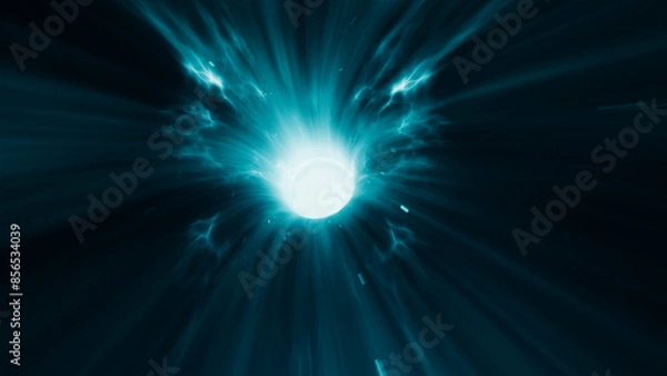 Fototapeta 3d render Blue Wormhole time vortex space