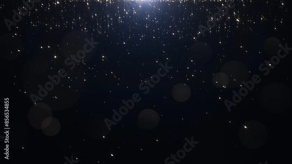 Obraz Glamorous golden particles on a black background