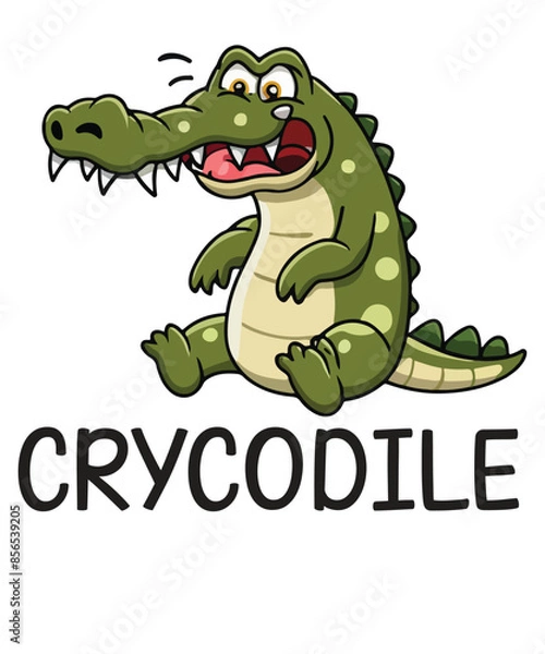 Fototapeta CRYCODILE funny Crocodiles crying shirt design vector, Crocodilia meme shirt,  Alligator, Crocodile, Gator dad,
