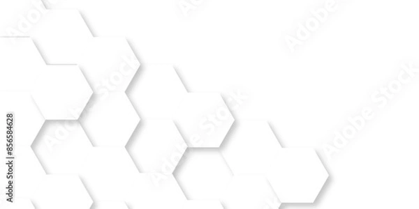 Fototapeta 	
Vector White Hexagonal Background. Luxury White Pattern. Vector Illustration. 3D Futuristic abstract honeycomb mosaic white background. geometric mesh cell texture. modern futuristic wallpaper.