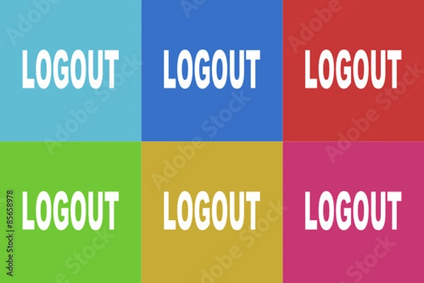 Fototapeta logout vector flat icon set