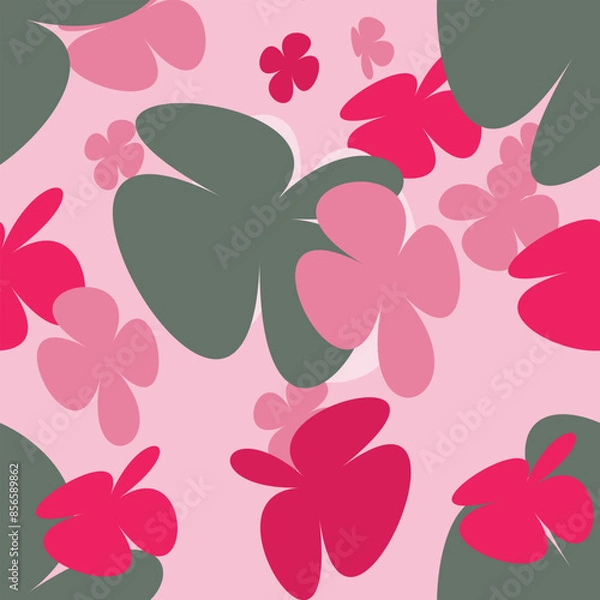 Fototapeta Simple and cute daisy flower floral seamless pattern for kids. Creative kids texture for fabric. flower texture, vector repeat pattern background