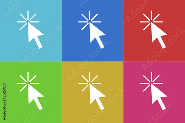 Fototapeta  click here vector icons set