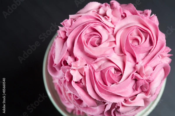 Obraz Cake decorated with pink roses