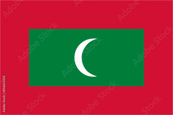 Fototapeta Maldives official flag vector with standard size and proportion. National flag emblem with accurate size and colors.