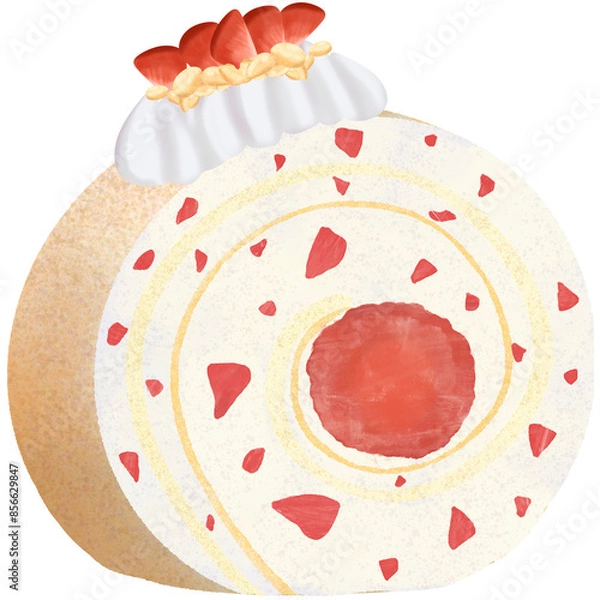 Fototapeta cake with icing and cherry