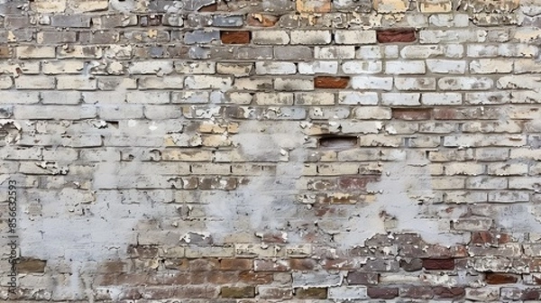 Fototapeta Aged brick wall with mortar Ideal backdrop picture