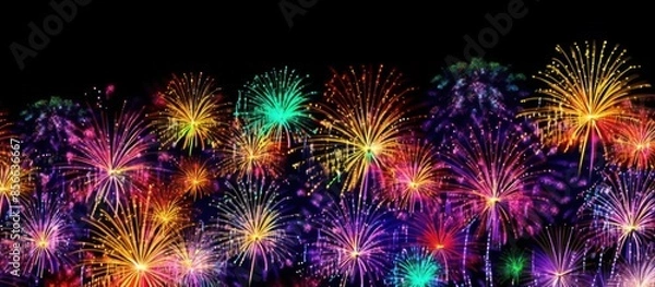 Fototapeta Spectacular Fireworks Display Against Night Sky