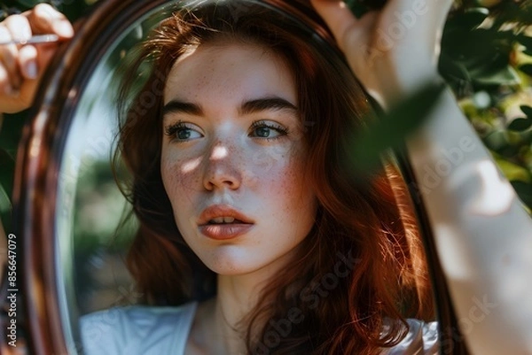 Fototapeta Closeup of one grey and brown glass reusable coffee cup in the middle surrounded by many blank beige paper cups with black plastic sleeves, on a light background, in the style of product photography. 