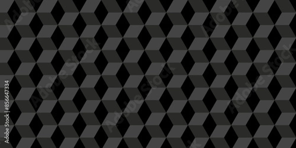 Fototapeta Dark black modern cube technology business wall an floor concept wallpaper. Abstract vector soft black mosaic grid pattern. Geometric square backdrop cubic design. Illustration tile metal element.	
